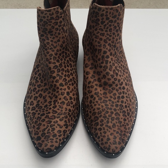 Musse & Cloud ankle booties leopard print studded easy slip on brown & balck tan - Picture 5 of 11